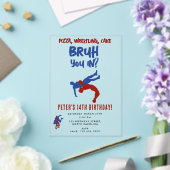 Bruh Boys Teenager Birthday Teen Boy Wrestling Acryl Uitnodigingen (Insitu (Huwelijk))