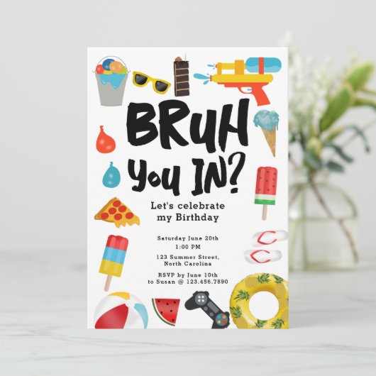 Bruh Boy's Teenager Verjaardagsfeest Tiener Boy Su Kaart (Staand voorkant)