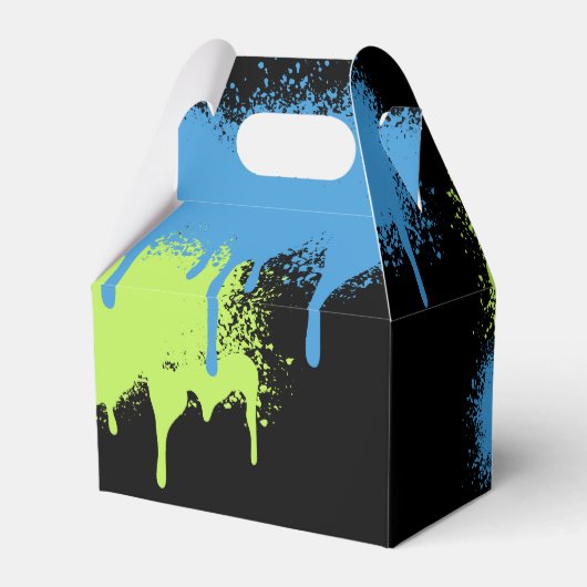 Bruh Boy's Verjaardagsfeest Neon Graffiti Groen Bl Bedankdoosjes (Achterkant)