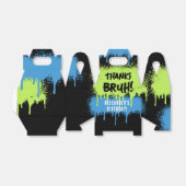 Bruh Boy's Verjaardagsfeest Neon Graffiti Groen Bl Bedankdoosjes (Uitgevouwen)