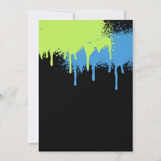 Bruh Boy's Verjaardagsfeest Neon Graffiti Groen Bl Kaart (Achterkant)