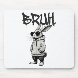 Bruh Bunny Gezicht Met Zonnebrillen Hip Hop Easter Muismat