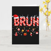 Bruh Candy Cane Santa Hat Snowflake Christmas Xmas Kaart (Gele Bloem)
