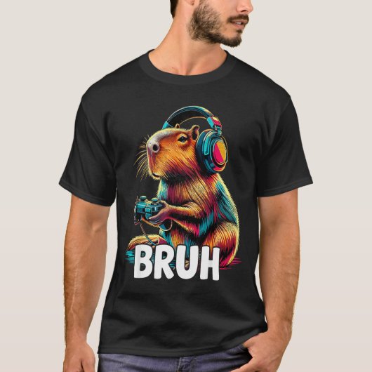 Bruh Capibara's Grappige Videogames Capibara T-shirt (Voorkant)