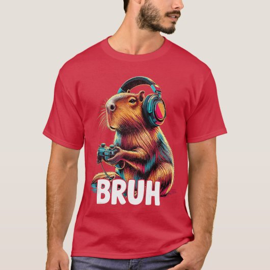 Bruh Capibara's Grappige Videospellen Capibara gra T-shirt (Voorkant)
