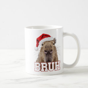 Bruh Capybara Funny Santa Hat Christmas Season Pet Koffiemok