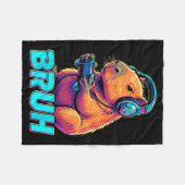 Bruh Capybara Funny Video Games Capybaras Fleece Deken (Voorkant (Horizontaal))