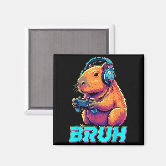 Bruh Capybara Funny Video Games Capybaras  Magneet (Voorkant / Achterkant)
