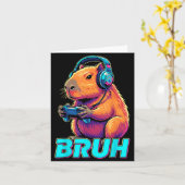Bruh Capybara Grappige Videospellen Capybaras Kaart (Gele Bloem)