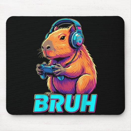 Bruh Capybara Grappige Videospellen Capybaras Muismat (Voorkant)