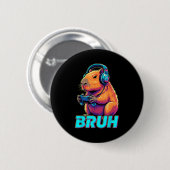Bruh Capybara Grappige Videospellen Capybaras Ronde Button 5,7 Cm (Voorkant /achterkant)
