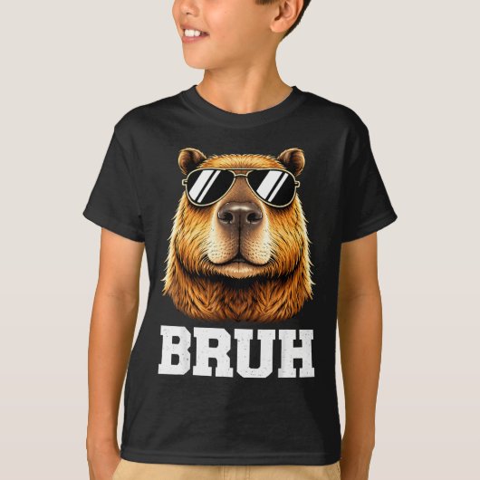 Bruh capybara meme grappig chill capybara energie t-shirt (Voorkant)