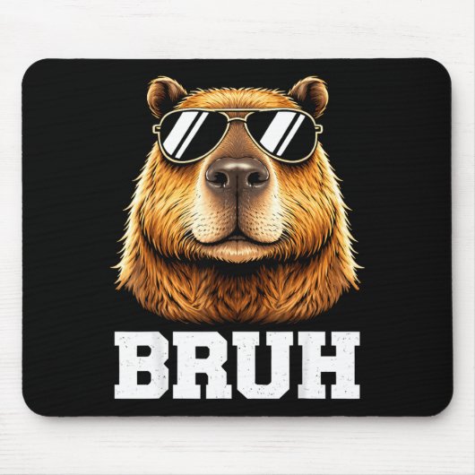 Bruh capybara meme grappige relaxte capybara energ muismat (Voorkant)
