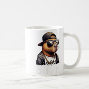 Bruh Capybara Sungles Boys Mannen Funny Capybara L Koffiemok