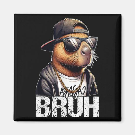 Bruh Capybara Zonnebril Jongens Mannen Grappige Ca Magneet (Voorkant)