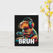 Bruh Capybaras Funny Video Games Capybara  Kaart (Gele Bloem)