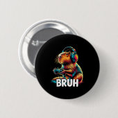 Bruh Capybaras Funny Video Games Capybara  Ronde Button 5,7 Cm (Voorkant /achterkant)