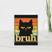 Bruh Cat Meme Graphic – Funny Cat Retro Meme For T Kaart (Voorkant)