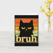 Bruh Cat Meme Graphic – Funny Cat Retro Meme For T Kaart (Gele Bloem)