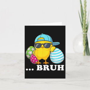 Bruh Chick Dabbing Happy Easter Day Eggs Boys Girl Kaart