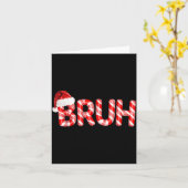 Bruh Christmas Candy Cane Santa Hat Holiday Boy Gi Kaart (Gele Bloem)