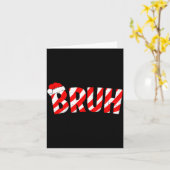 Bruh Christmas Candy Cane Santa Hat Xmas Slang Mem Kaart (Gele Bloem)