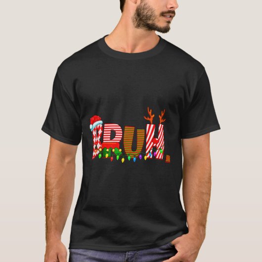 Bruh Christmas Costume Xmas Elf Santa Rudolph Pjs  T-shirt (Voorkant)