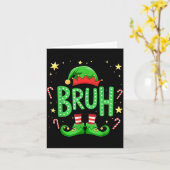 Bruh Christmas Elf Funny Xmas Kids Boys Christmas  Kaart (Gele Bloem)