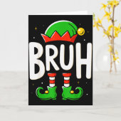 Bruh Christmas Elf Pajamas For Mens Kids Teen Boys Kaart (Gele Bloem)