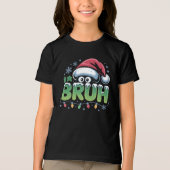 Bruh Christmas Funny Meme Santa Hat Boys Kinder Tri-Blend Shirt (Voorkant)