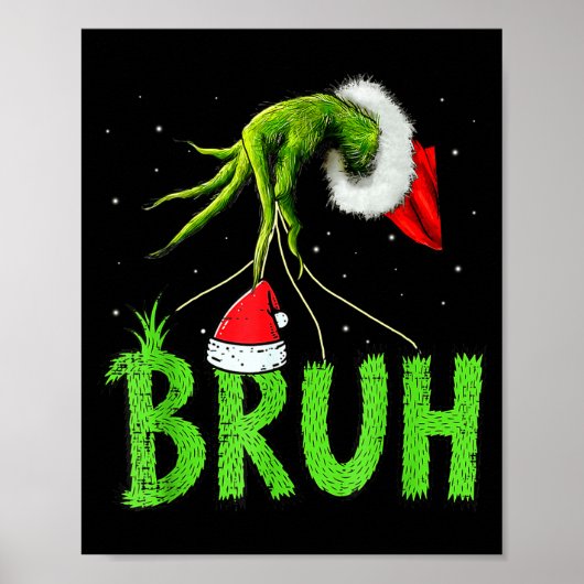 Bruh Christmas Kids Teens Boys Funny Christmas Hum Poster (Voorkant)