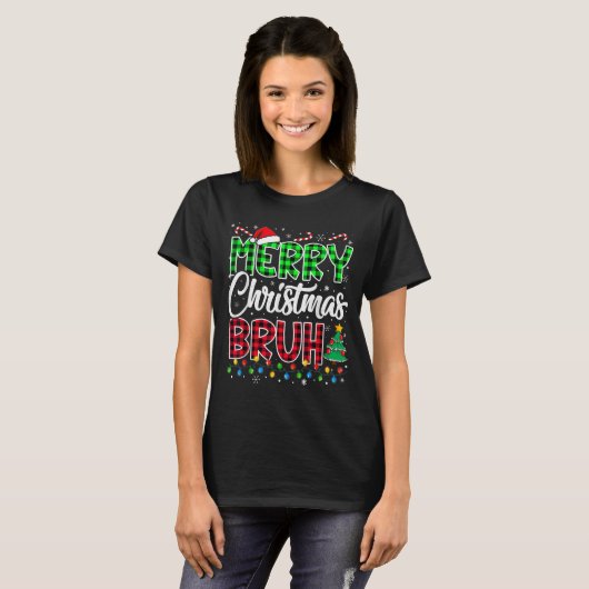 Bruh Christmas Kids Teens Boys Funny Christmas Hum T-shirt (Voorkant volledig)