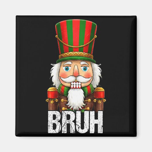 Bruh Christmas Nutcracker Santa Claus Holiday Xmas Magneet (Voorkant)