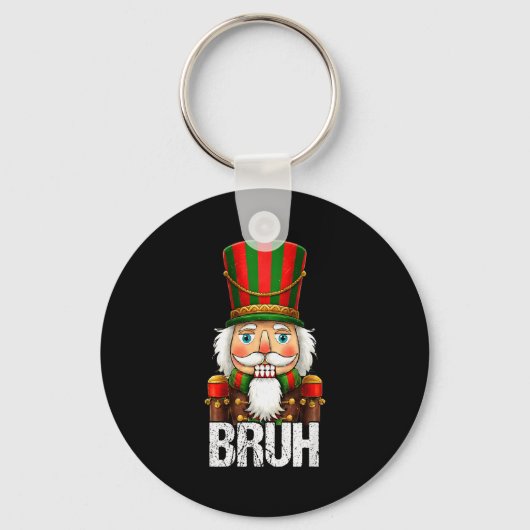 Bruh Christmas Nutcracker Santa Claus Holiday Xmas Sleutelhanger (Voorkant)