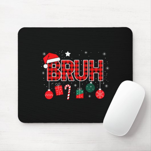 Bruh Christmas Pajama Christmas Family Retro Santa Muismat (Met muis)