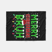 Bruh Christmas Red Plaid  Fleece Deken (Voorkant (Horizontaal))