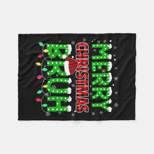 Bruh Christmas Red Plaid  Fleece Deken (Voorkant (Horizontaal))