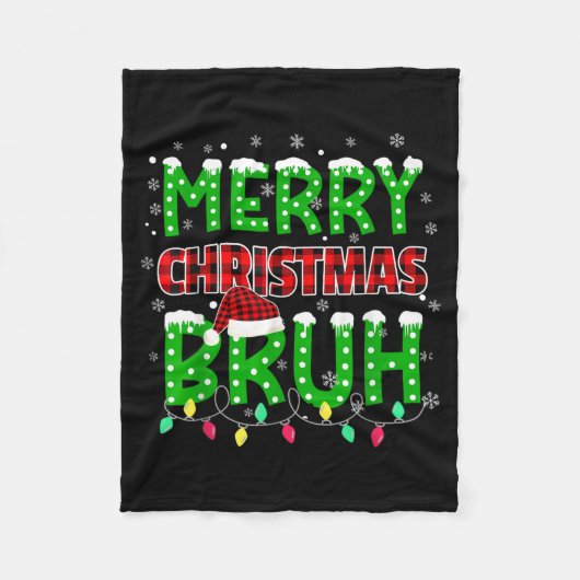 Bruh Christmas Red Plaid  Fleece Deken (Voorkant)