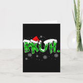 Bruh Christmas Red Plaid Funny Family Teens Boys K Kaart (Voorkant)