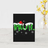 Bruh Christmas Red Plaid Funny Family Teens Boys K Kaart (Gele Bloem)