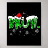 Bruh Christmas Red Plaid Funny Family Teens Boys K Poster (Voorkant)