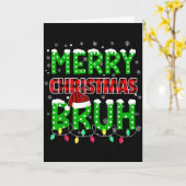 Bruh Christmas Red Plaid  Kaart (Gele Bloem)
