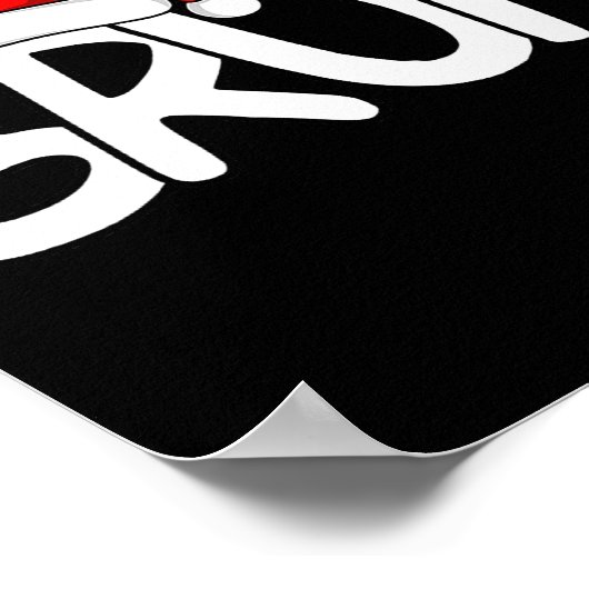 Bruh Christmas Santa Hat Funny Merry Xmas Funny Pa Poster (Hoek)