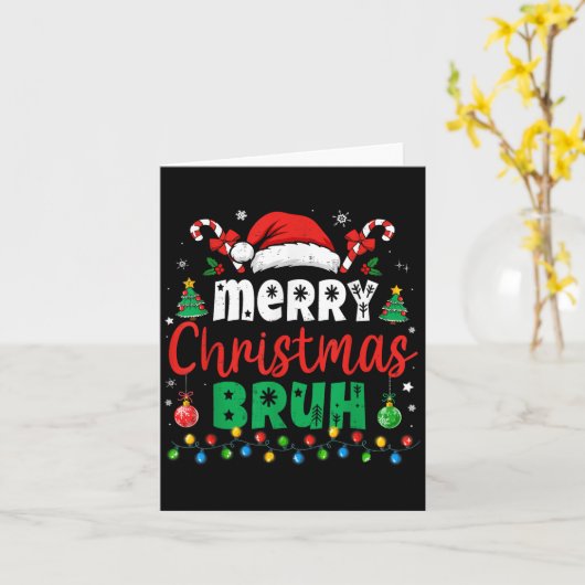 Bruh Christmas Shirt Kids Xmas Men Teen Boys Funny Kaart (Gele Bloem)