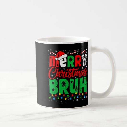 Bruh Christmas Shirt Kids Xmas Men Teen Boys Funny Koffiemok (Rechts)