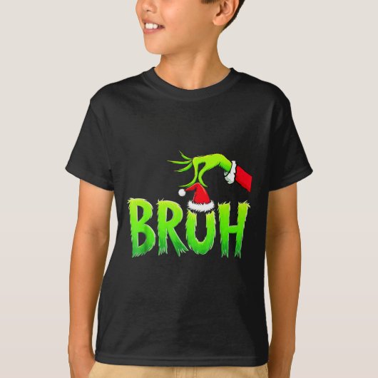 Bruh Christmas Shirt Kids Xmas Teens Boys Funny Ch (Voorkant)