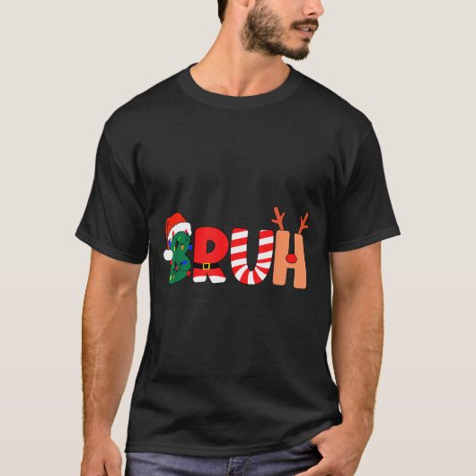 Bruh Christmas Shirt Teens Boys Xmas Kids Funny Ch (Voorkant)