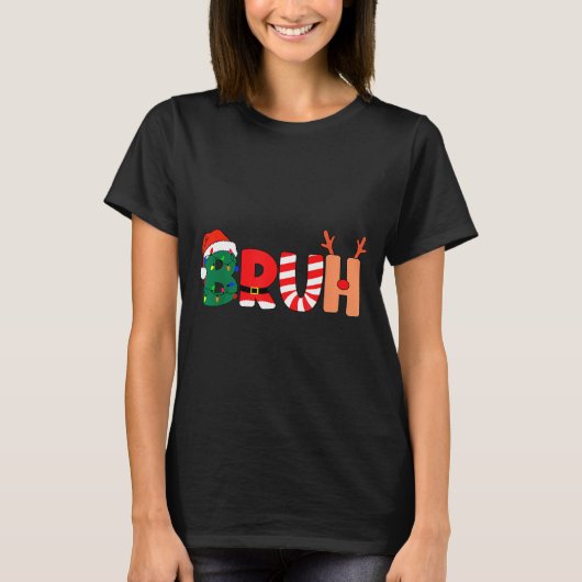 Bruh Christmas Shirt Teens Boys Xmas Kids Funny Ch (Voorkant)