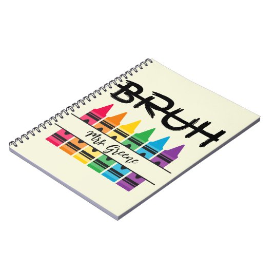 Bruh Crayons Gepersonaliseerd Leraar Notitieboek (Linkerzijde)