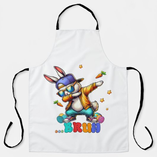 Bruh Dab Konijn Pasen Grappig Schort (Voorkant)